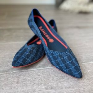 Retired Rothy’s Indigo Gingham Points 9.5